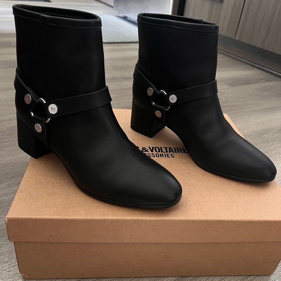 Authentic black leather boots Zadiiq&Voltaire, size 38, - Picture 1 of 11